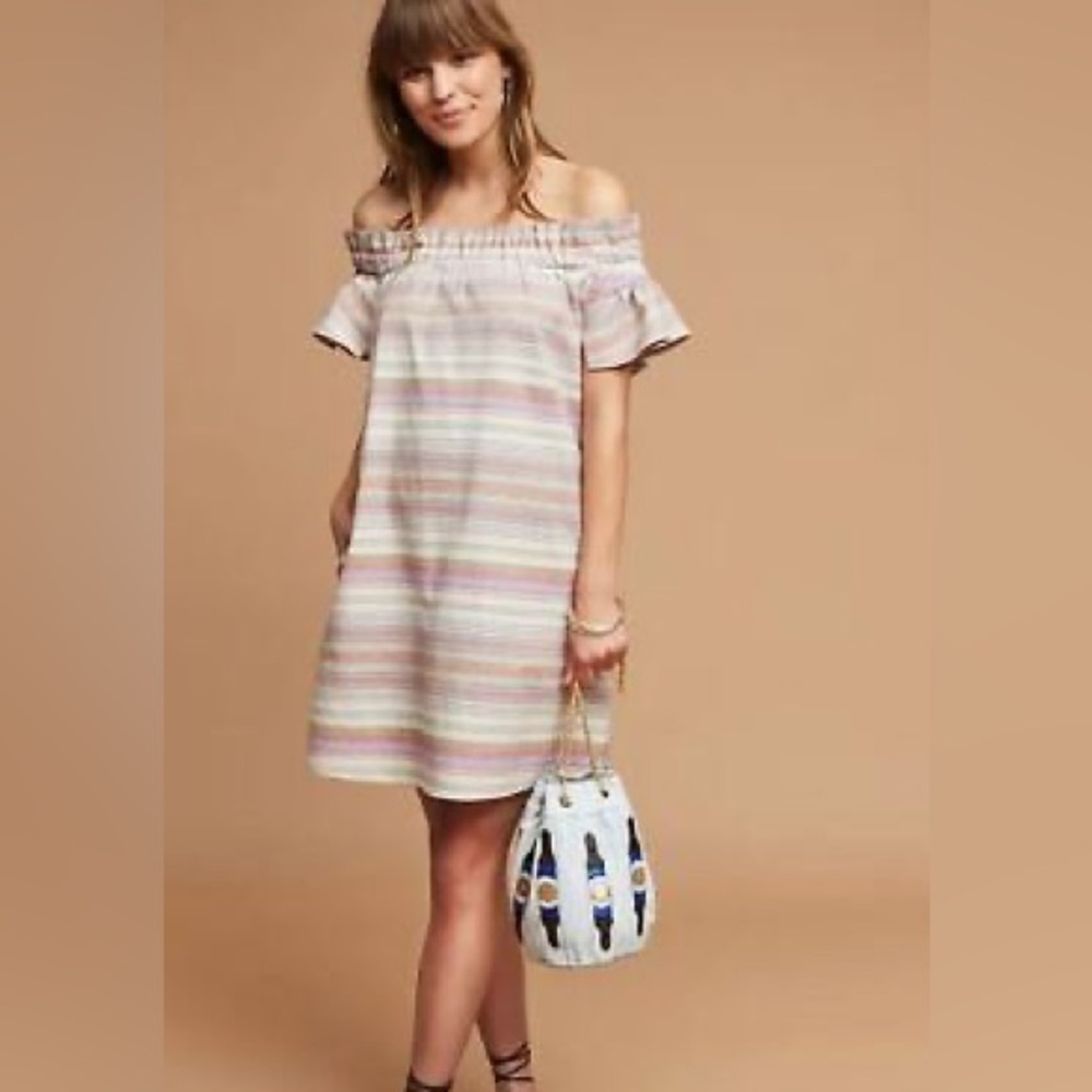 Anthropologie Corey Lynn Calter Audrie Textured Off Shoulder Dress, Size Large